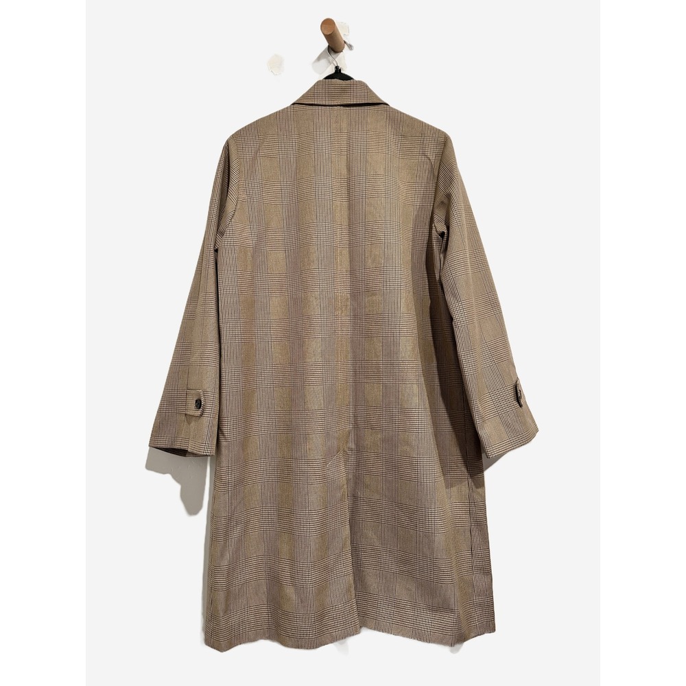 NWOT Nili Lotan Watson Duster Trench Coat in Beige Check Old Money/ Quiet Luxury - Picture 7 of 15